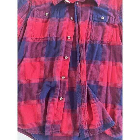 Vintage Roebuck & Company Red Blue Flannel Size XL - Picture 4 of 5
